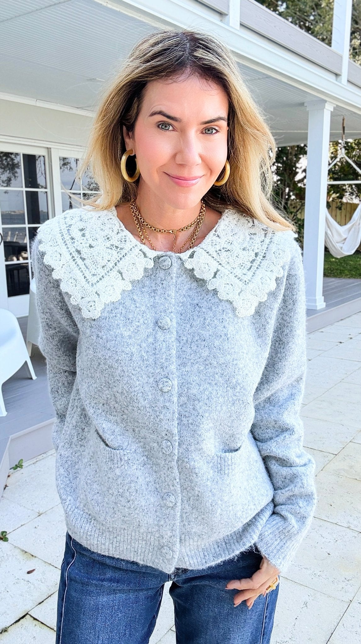 Moonlit Lace Dream Knit Cardigan