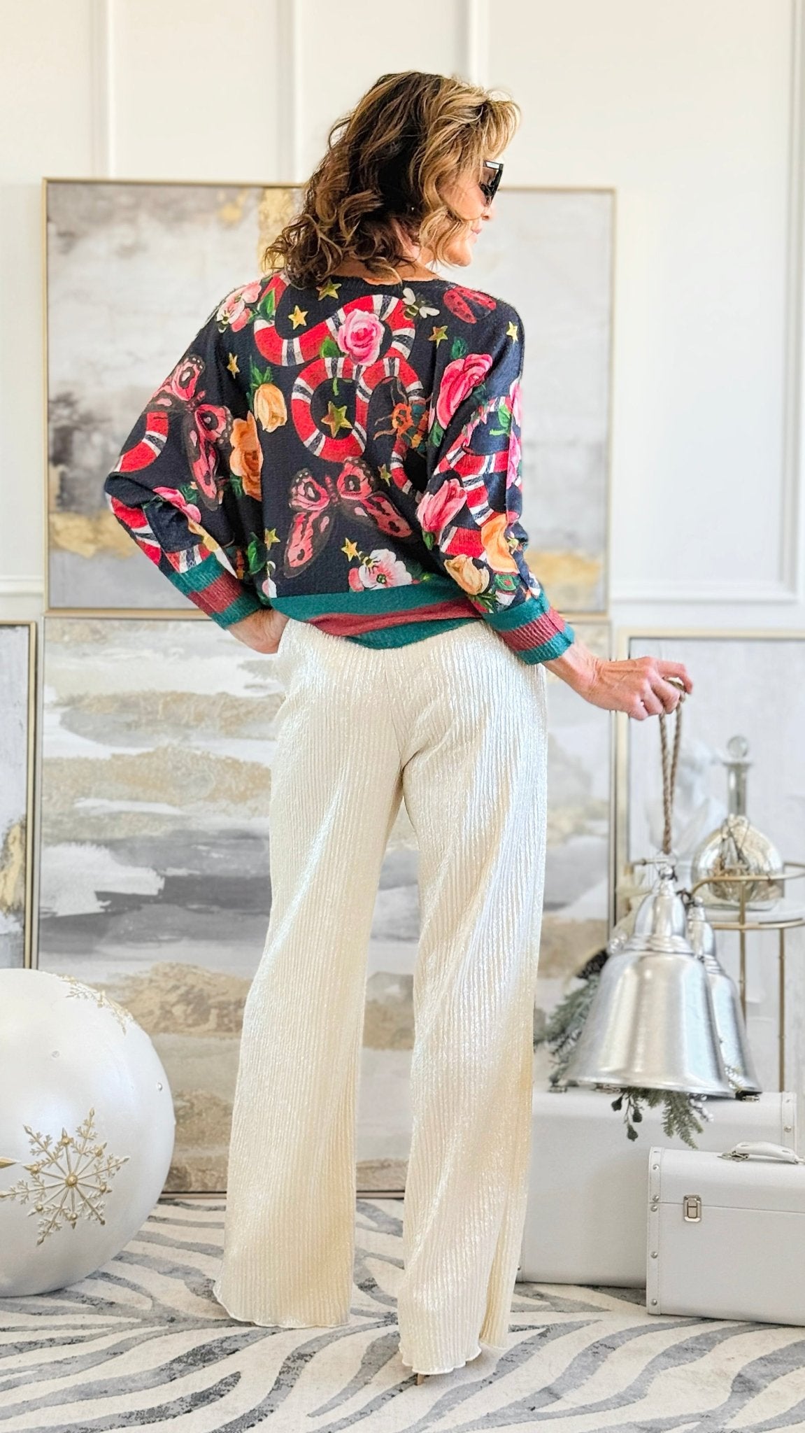 Moonlit Pleated Pants - Champagne-100 Pants-GLAM-Coastal Bloom Boutique, find the trendiest versions of the popular styles and looks Located in Indialantic, FL