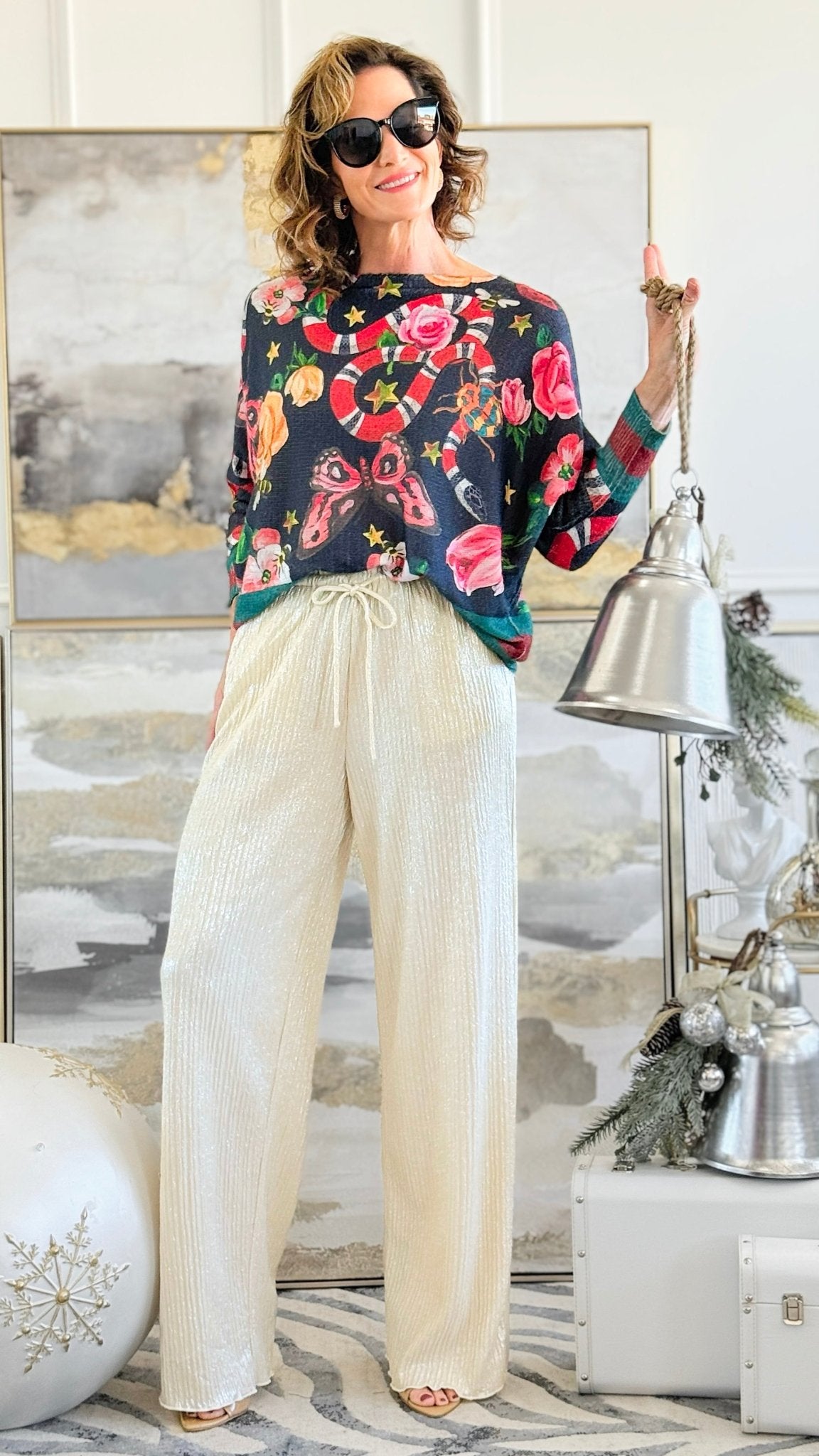 Moonlit Pleated Pants - Champagne-100 Pants-GLAM-Coastal Bloom Boutique, find the trendiest versions of the popular styles and looks Located in Indialantic, FL