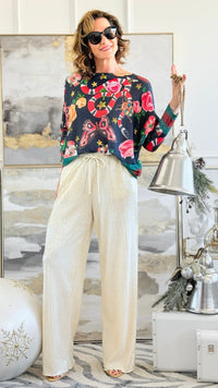 Moonlit Pleated Pants - Champagne-100 Pants-GLAM-Coastal Bloom Boutique, find the trendiest versions of the popular styles and looks Located in Indialantic, FL