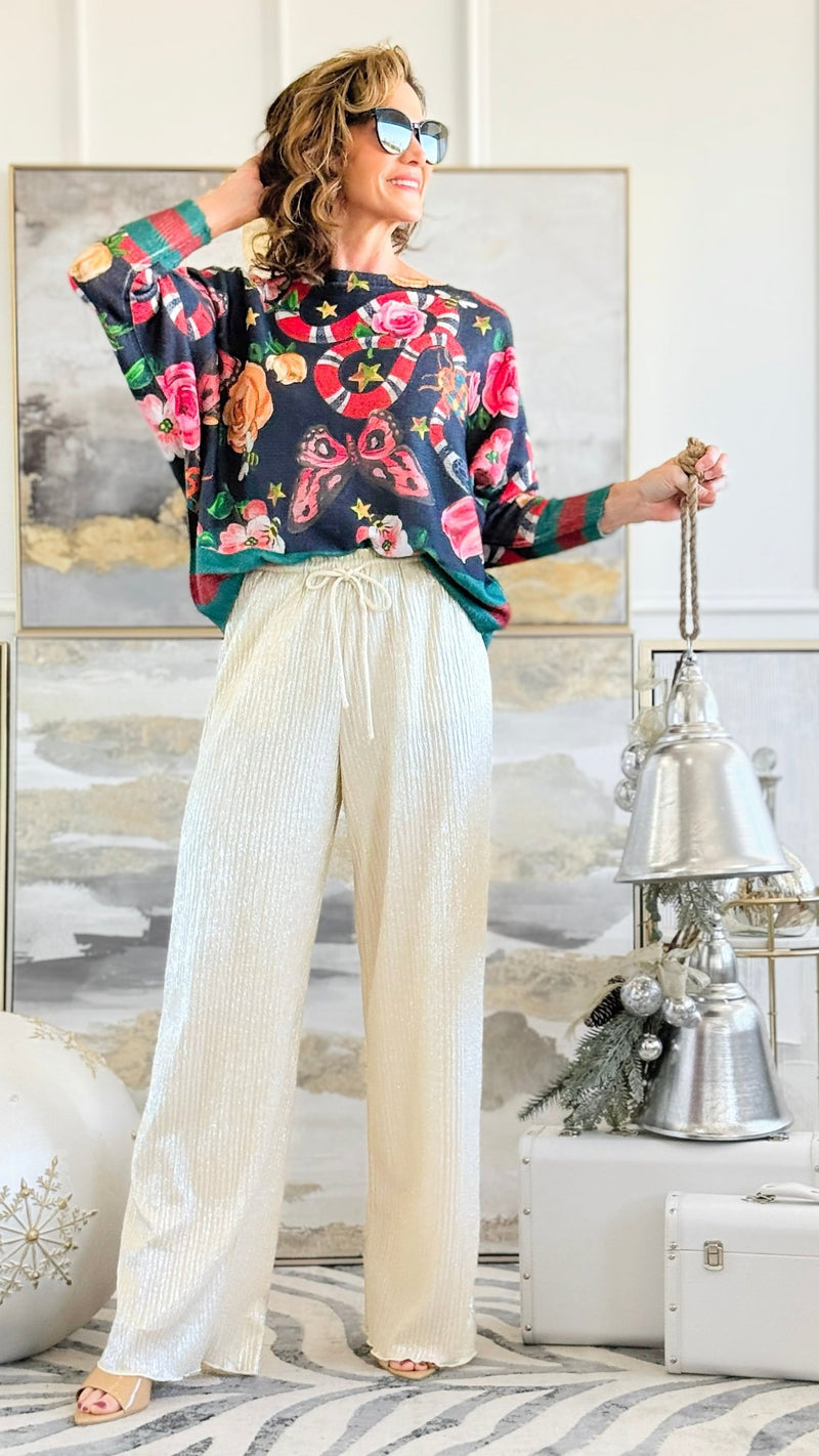 Moonlit Pleated Pants - Champagne-100 Pants-GLAM-Coastal Bloom Boutique, find the trendiest versions of the popular styles and looks Located in Indialantic, FL
