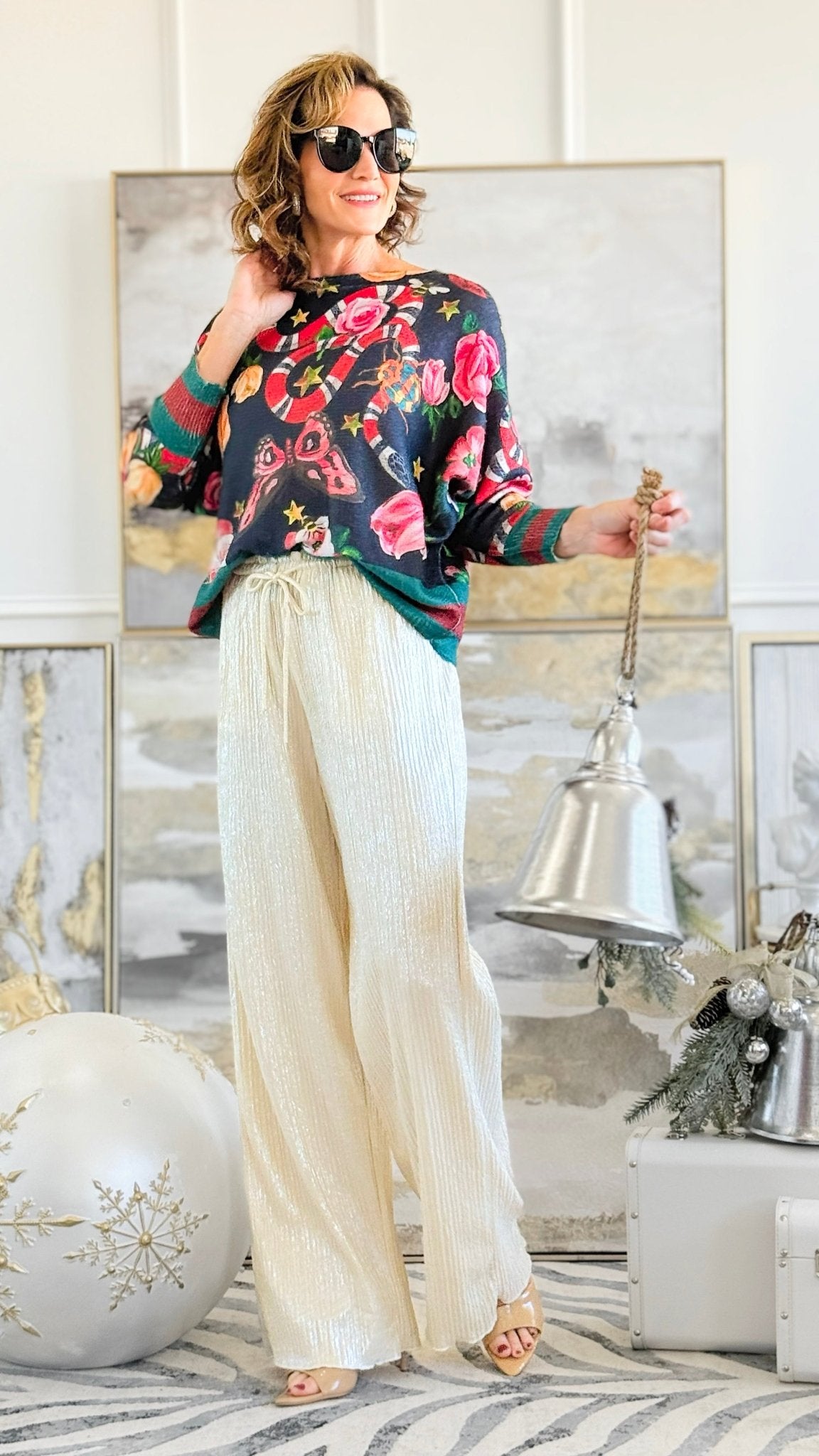 Moonlit Pleated Pants - Champagne-100 Pants-GLAM-Coastal Bloom Boutique, find the trendiest versions of the popular styles and looks Located in Indialantic, FL