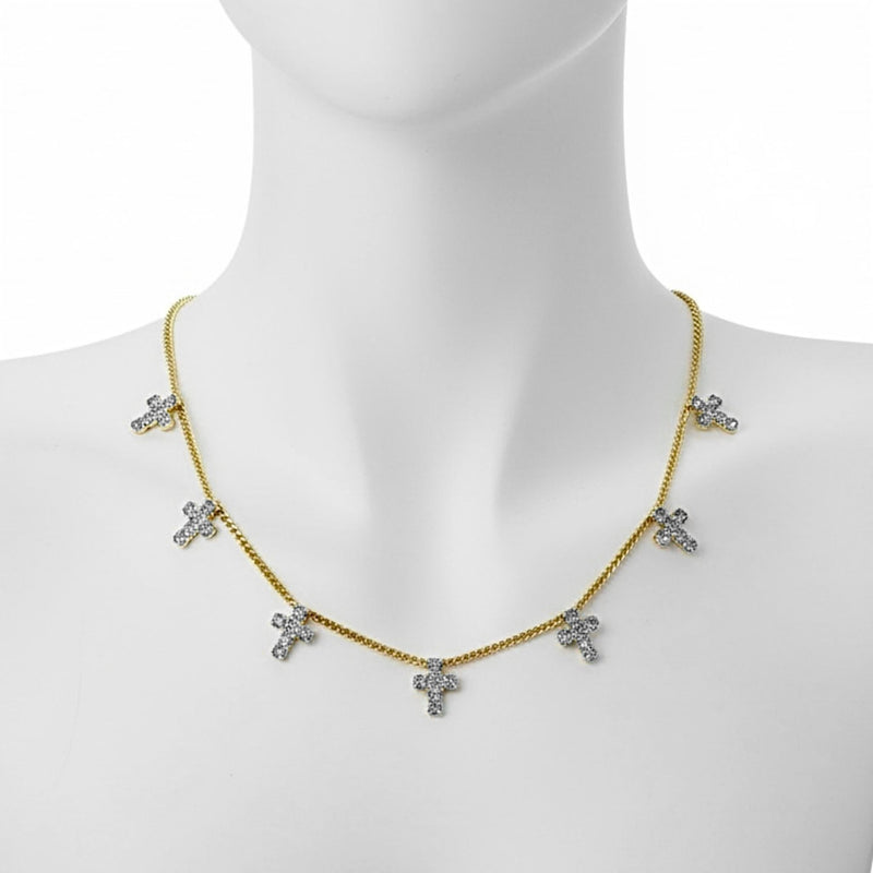 Multi Cross Necklace In Black Diamond - TOVA-230 Jewelry-TOVA-Coastal Bloom Boutique, find the trendiest versions of the popular styles and looks Located in Indialantic, FL