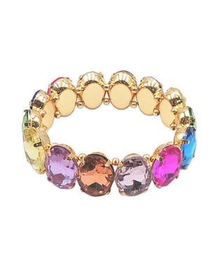 Colorful Oval Statement Stretch Bracelet