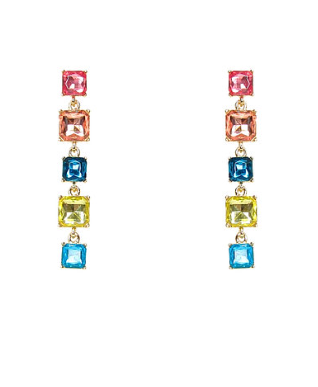 Multicolor Square Drop Earrings