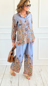 Mystic Paisley Italian Set-100 Pants-AZUL MONACO-Coastal Bloom Boutique, find the trendiest versions of the popular styles and looks Located in Indialantic, FL