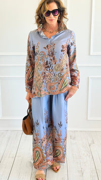 Mystic Paisley Italian Set-100 Pants-AZUL MONACO-Coastal Bloom Boutique, find the trendiest versions of the popular styles and looks Located in Indialantic, FL