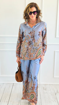 Mystic Paisley Italian Set-100 Pants-AZUL MONACO-Coastal Bloom Boutique, find the trendiest versions of the popular styles and looks Located in Indialantic, FL