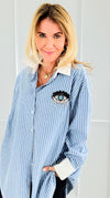 Mystic Vision Stripes Italian Blouse-110 Long Sleeve Tops-MAY MODA-Coastal Bloom Boutique, find the trendiest versions of the popular styles and looks Located in Indialantic, FL