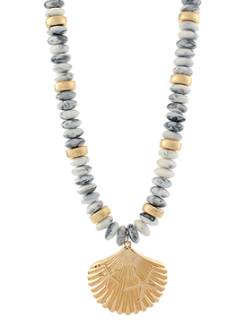 Golden Shell Pendant Necklace-230 Jewelry-GS JEWELRY-Coastal Bloom Boutique, find the trendiest versions of the popular styles and looks Located in Indialantic, FL