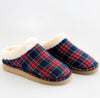 No Box - Plaid Sherpa-Lined Slippers - Navy-250 Shoes-Corkys-Coastal Bloom Boutique, find the trendiest versions of the popular styles and looks Located in Indialantic, FL