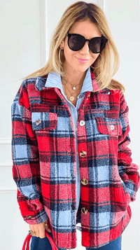 Northern Lights Plaid Shacket-160 Jackets-mystree-Coastal Bloom Boutique, find the trendiest versions of the popular styles and looks Located in Indialantic, FL