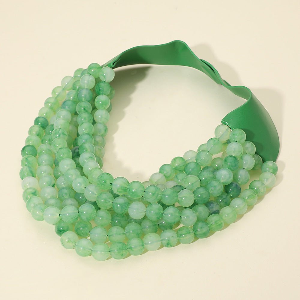 Oceanside Layers Beaded Necklace - Green-230 Jewelry-NYW-Coastal Bloom Boutique, find the trendiest versions of the popular styles and looks Located in Indialantic, FL