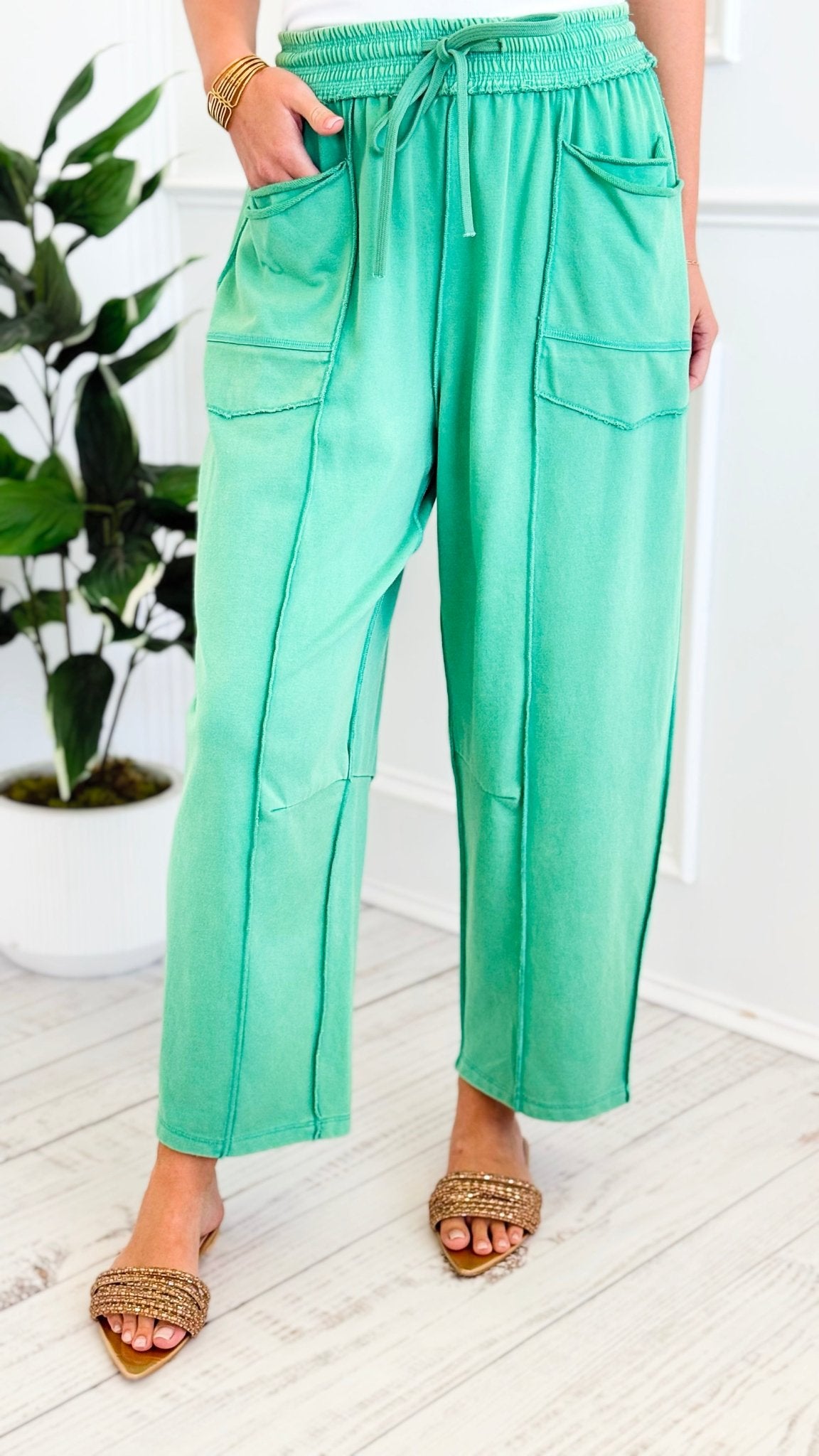 Off-Duty Mineral Wash Utility Knit Pant - Emerald