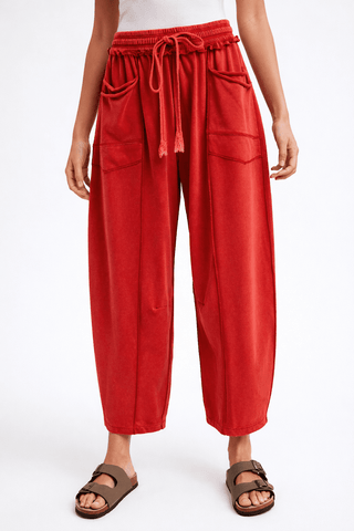 Off-Duty Mineral Wash Utility Knit Pant - Mineral Red