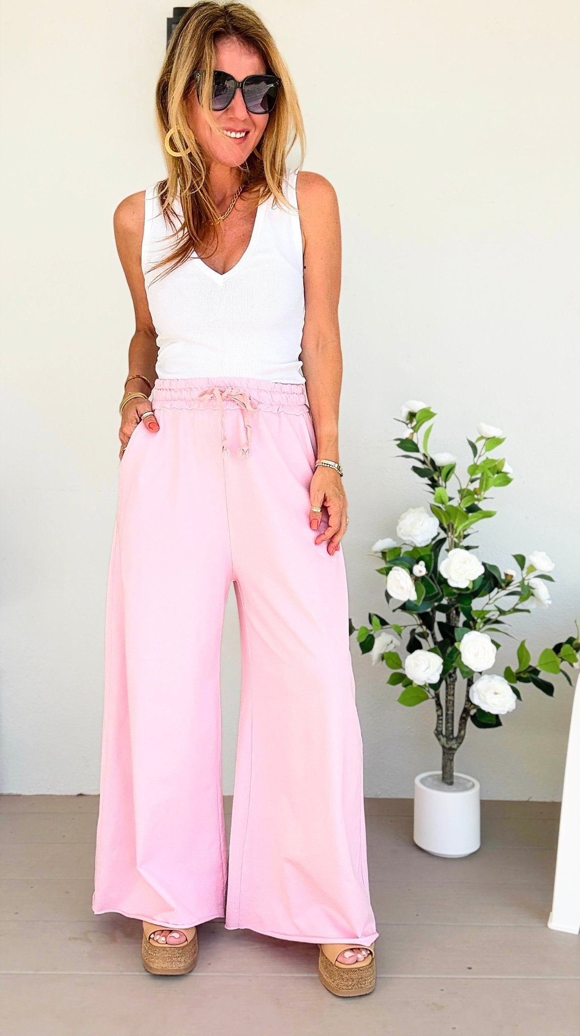 Off Track Relaxed Italian Pant - Pink