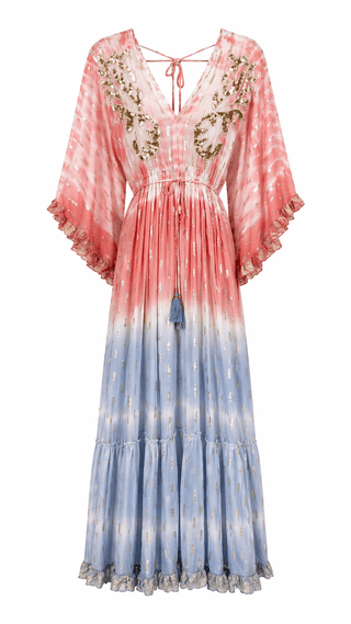 Ombre Sequin Boho Flowy Maxi Dress