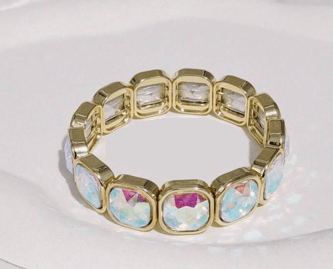 Opal Mirage Stretch Bracelet - AB / White-230 Jewelry-Darling-Coastal Bloom Boutique, find the trendiest versions of the popular styles and looks Located in Indialantic, FL