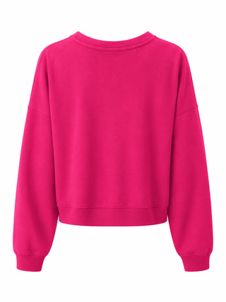 Oversized Button Front Fleece Cardigan - Raspberry