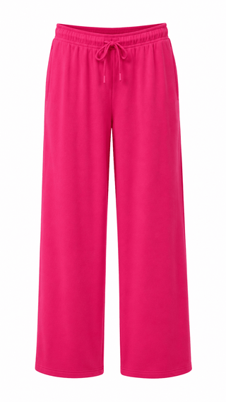 Oversized Mid Rise Fleece Sweatpants - Raspberry
