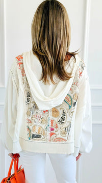 Paisley Dreams Hooded Top-110 Long Sleeve Tops-POL-Coastal Bloom Boutique, find the trendiest versions of the popular styles and looks Located in Indialantic, FL