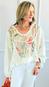 Paisley Dreams Hooded Top-110 Long Sleeve Tops-POL-Coastal Bloom Boutique, find the trendiest versions of the popular styles and looks Located in Indialantic, FL