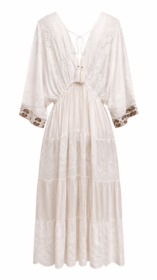Paisley Glow Embroidered Maxi Dress