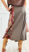 Paisley Meets Plaid Italian Skirt-170 Bottoms-AZUL MONACO-Coastal Bloom Boutique, find the trendiest versions of the popular styles and looks Located in Indialantic, FL