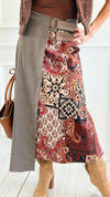 Paisley Meets Plaid Italian Skirt-170 Bottoms-AZUL MONACO-Coastal Bloom Boutique, find the trendiest versions of the popular styles and looks Located in Indialantic, FL