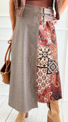 Paisley Meets Plaid Italian Skirt-170 Bottoms-AZUL MONACO-Coastal Bloom Boutique, find the trendiest versions of the popular styles and looks Located in Indialantic, FL
