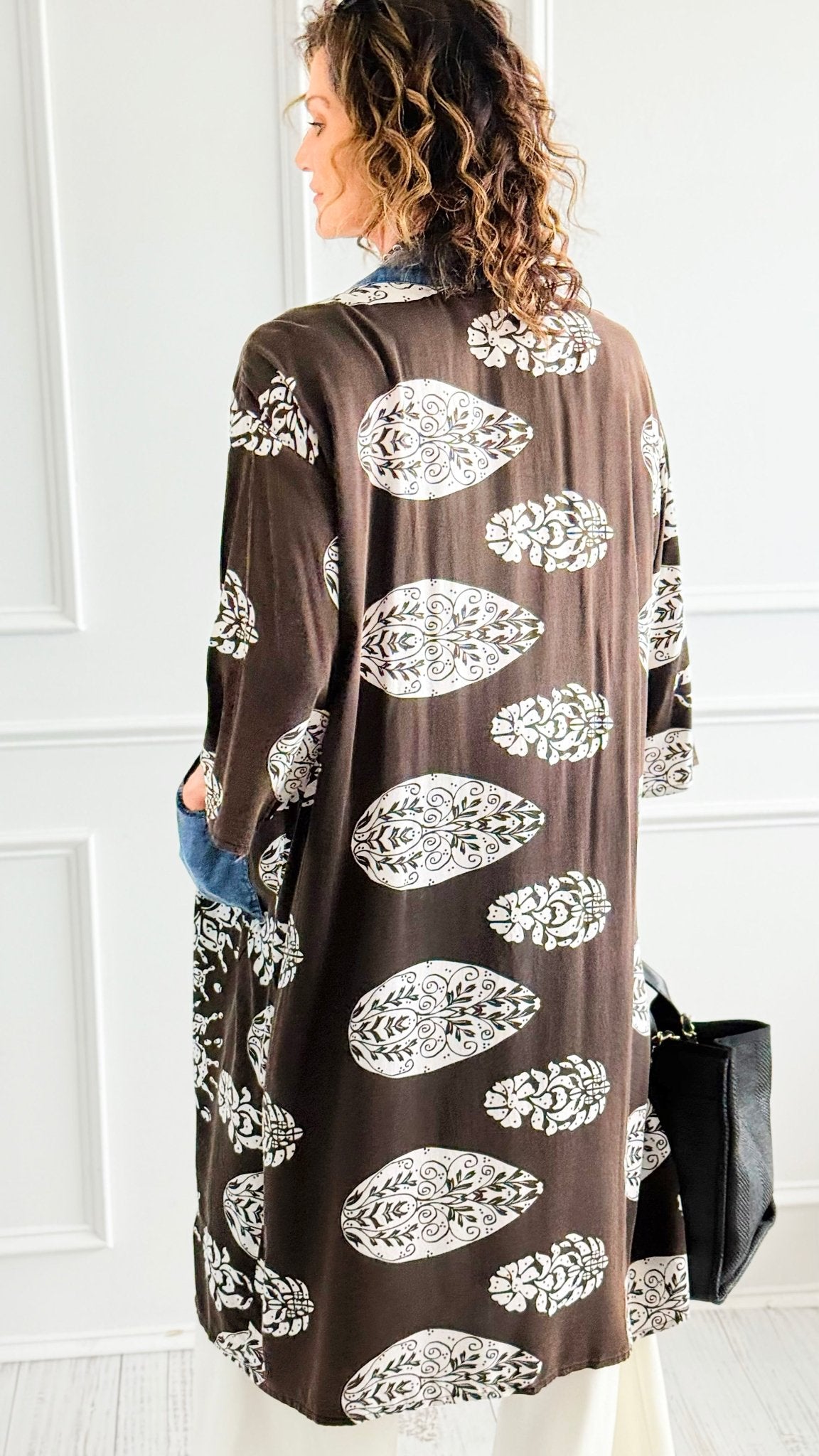 Paisley Perfection Duster Jacket-160 Jackets-Blue Velvet-Coastal Bloom Boutique, find the trendiest versions of the popular styles and looks Located in Indialantic, FL