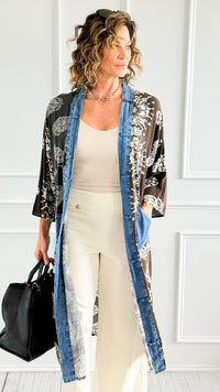 Paisley Perfection Duster Jacket-160 Jackets-Blue Velvet-Coastal Bloom Boutique, find the trendiest versions of the popular styles and looks Located in Indialantic, FL