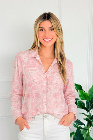 Parisian Keepsake Italian Button Top - Pink