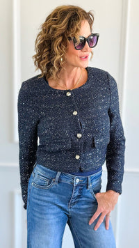 Park Avenue Nights Tweed Jacket-160 Jackets-LOVE TREE-Coastal Bloom Boutique, find the trendiest versions of the popular styles and looks Located in Indialantic, FL
