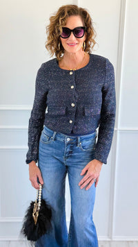 Park Avenue Nights Tweed Jacket-160 Jackets-LOVE TREE-Coastal Bloom Boutique, find the trendiest versions of the popular styles and looks Located in Indialantic, FL