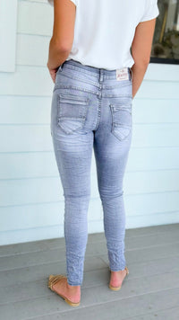 Patchwork Italian Denim Pant-190 Denim-SASU UNICORN-Coastal Bloom Boutique, find the trendiest versions of the popular styles and looks Located in Indialantic, FL