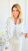 Patchwork Vegan Leather Moto Jacket - Ivory-160 Jackets-Hot & Delicious-Coastal Bloom Boutique, find the trendiest versions of the popular styles and looks Located in Indialantic, FL