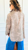 Pattern Split II Italian Top-110 Long Sleeve Tops-SEÑORITA C-Coastal Bloom Boutique, find the trendiest versions of the popular styles and looks Located in Indialantic, FL