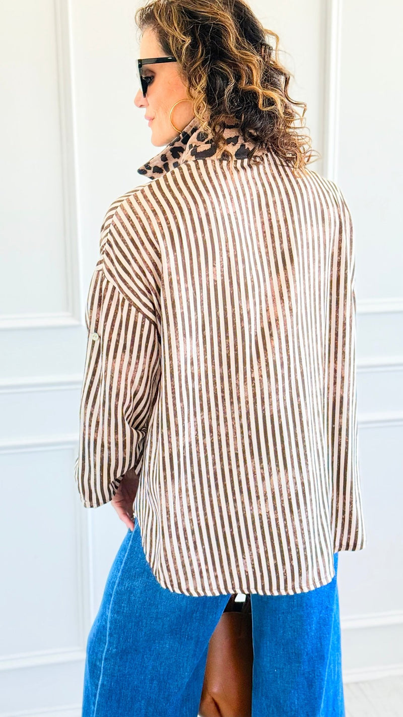 Pattern Split II Italian Top-110 Long Sleeve Tops-SEÑORITA C-Coastal Bloom Boutique, find the trendiest versions of the popular styles and looks Located in Indialantic, FL