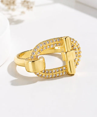Pavé Buckle Stone Statement Ring