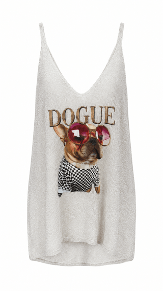 Pawsh in Vogue Italian Tank Top- Silver