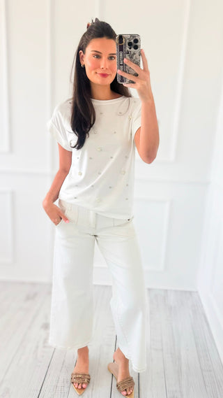 Pearl Perfection Italian Graphic Tee- White