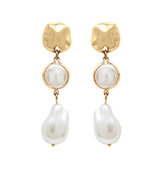 Pearl Cascade Drop Earrings-230 Jewelry-GS JEWELRY-Coastal Bloom Boutique, find the trendiest versions of the popular styles and looks Located in Indialantic, FL