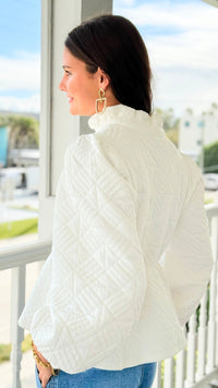 Peplum Prism Ruffle Trim Top