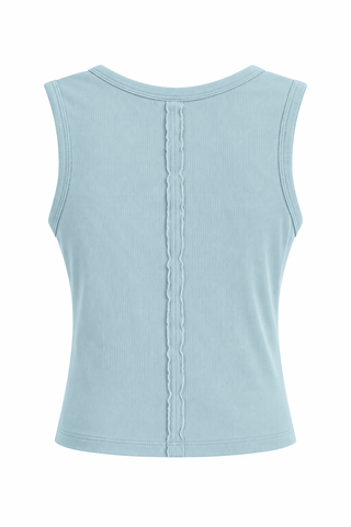 Perfect Layering Italian Tank Top- Aqua