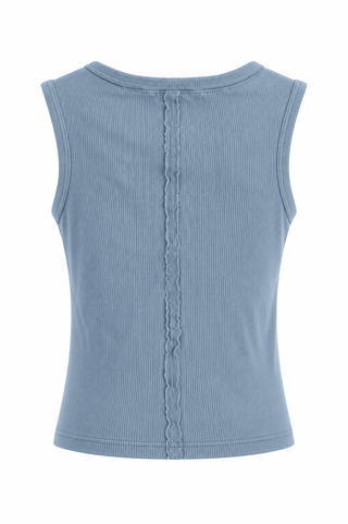 Perfect Layering Italian Tank Top- Dusty Blue