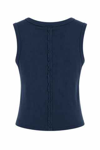Perfect Layering Italian Tank Top- Navy