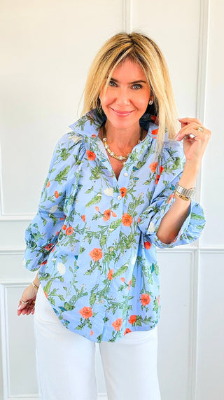 Petal Poise Button Down Top