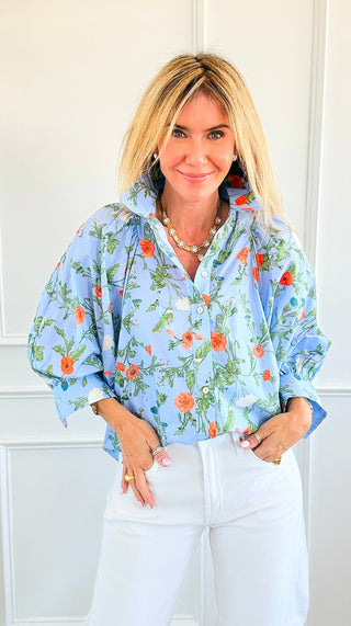 Petal Poise Button Down Top