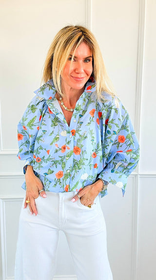Petal Poise Button Down Top